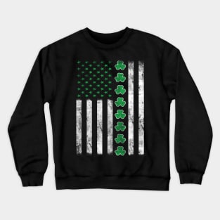 Vintage Irish American Flag St. Patrick's Day Shamrock Crewneck Sweatshirt